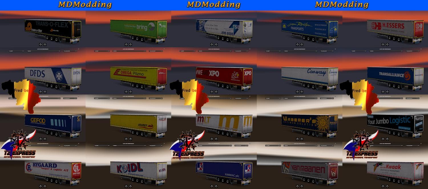 TRAILER PACK PROFILINER V8 1.22.X – Trailers mod for Euro Truck Simulator 2
