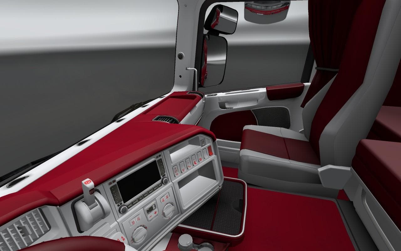 SCANIA WHITE RED INTERIOR 1.22 - ETS2 mods download – other screenshot 2