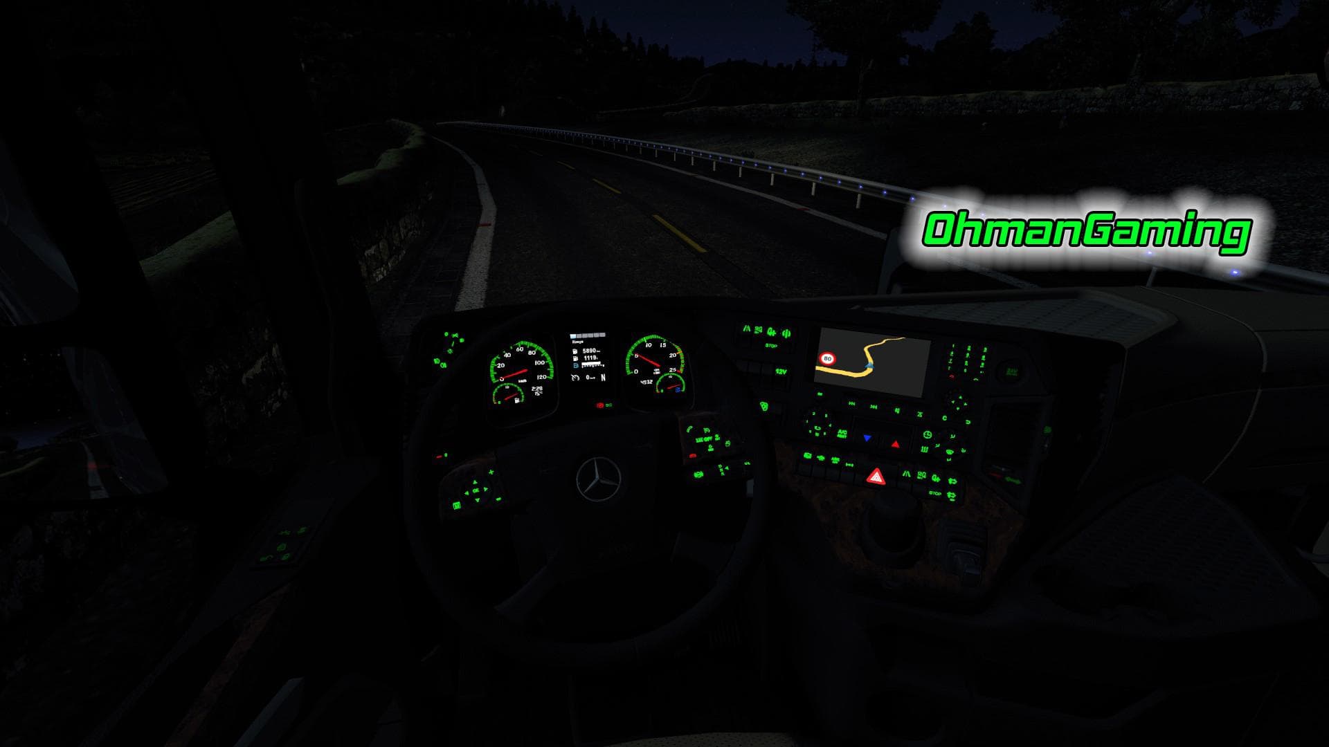 MERCEDES BENZ MP4 GREEN DASHBOARD LIGHTS 1.22.X – Other mod for Euro Truck Simulator 2