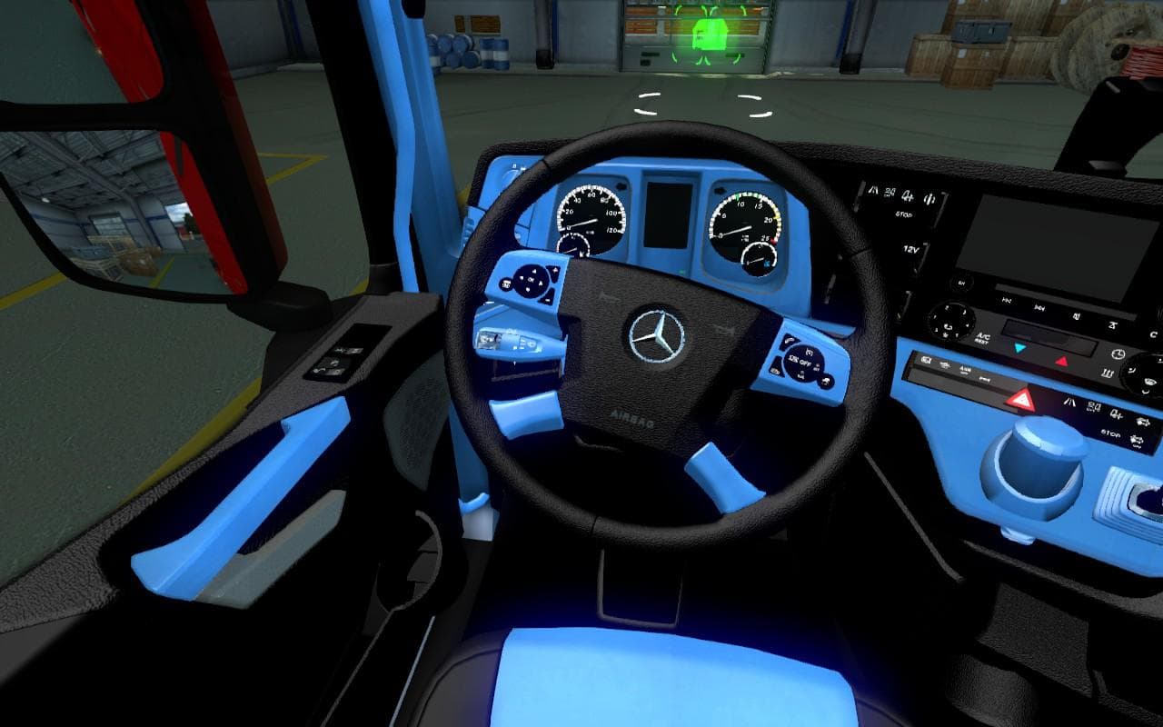 MERCEDES NEW ACTROS BLUE-BLACK INTERIOR 1.22 – Other mod for Euro Truck Simulator 2