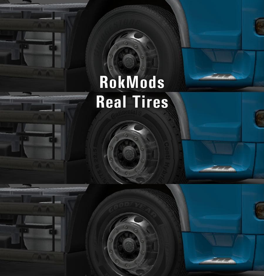 ROKMODS REAL TIRES 1.22.X – Parts mod for Euro Truck Simulator 2