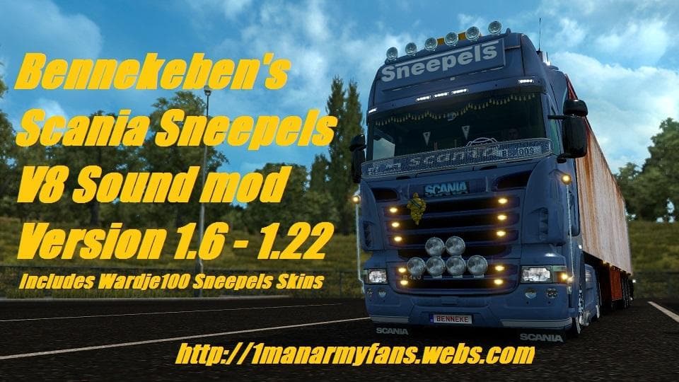 BENNEKEBEN'S SCANIA SNEEPELS V8 SOUNDMOD – Sounds mod for Euro Truck Simulator 2