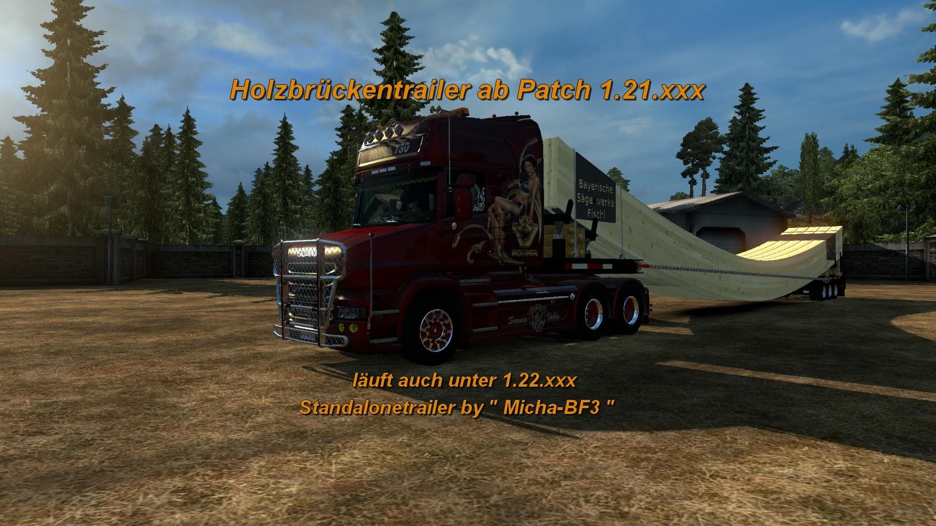 WOODEN BRIDGE TRAILER 1.22.X – Trailers mod for Euro Truck Simulator 2