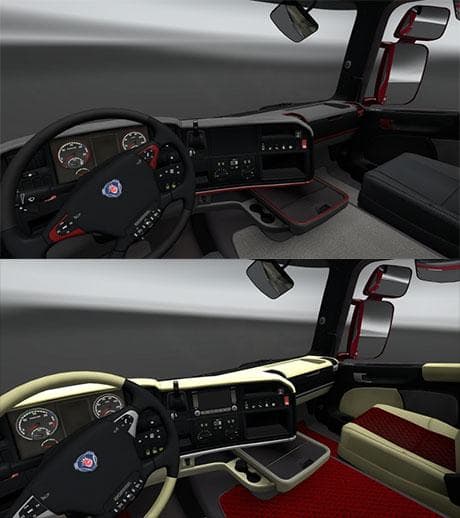 TWO SCANIA INTERIORS 1.22.X – Other mod for Euro Truck Simulator 2
