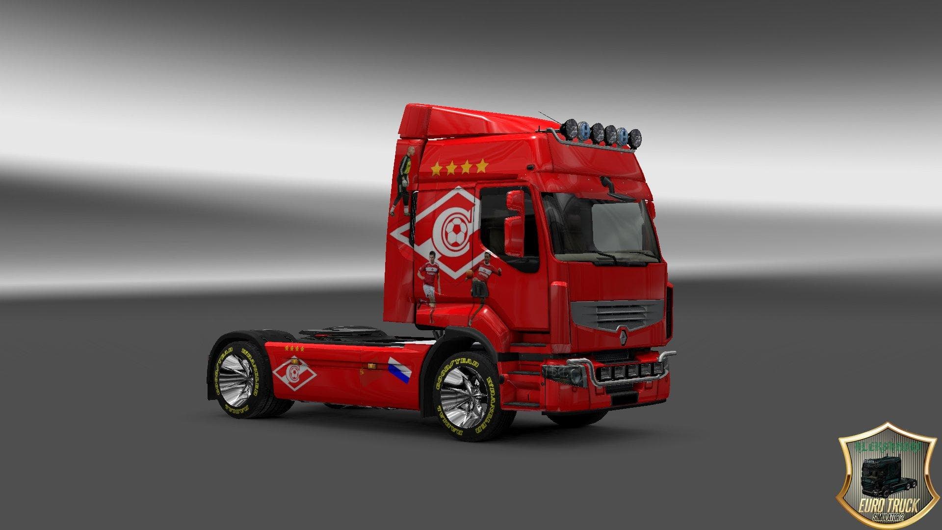 RENAULT PREMIUM FC SPARTAK MOSCOW V1 - ETS2 mods download – skins screenshot 2