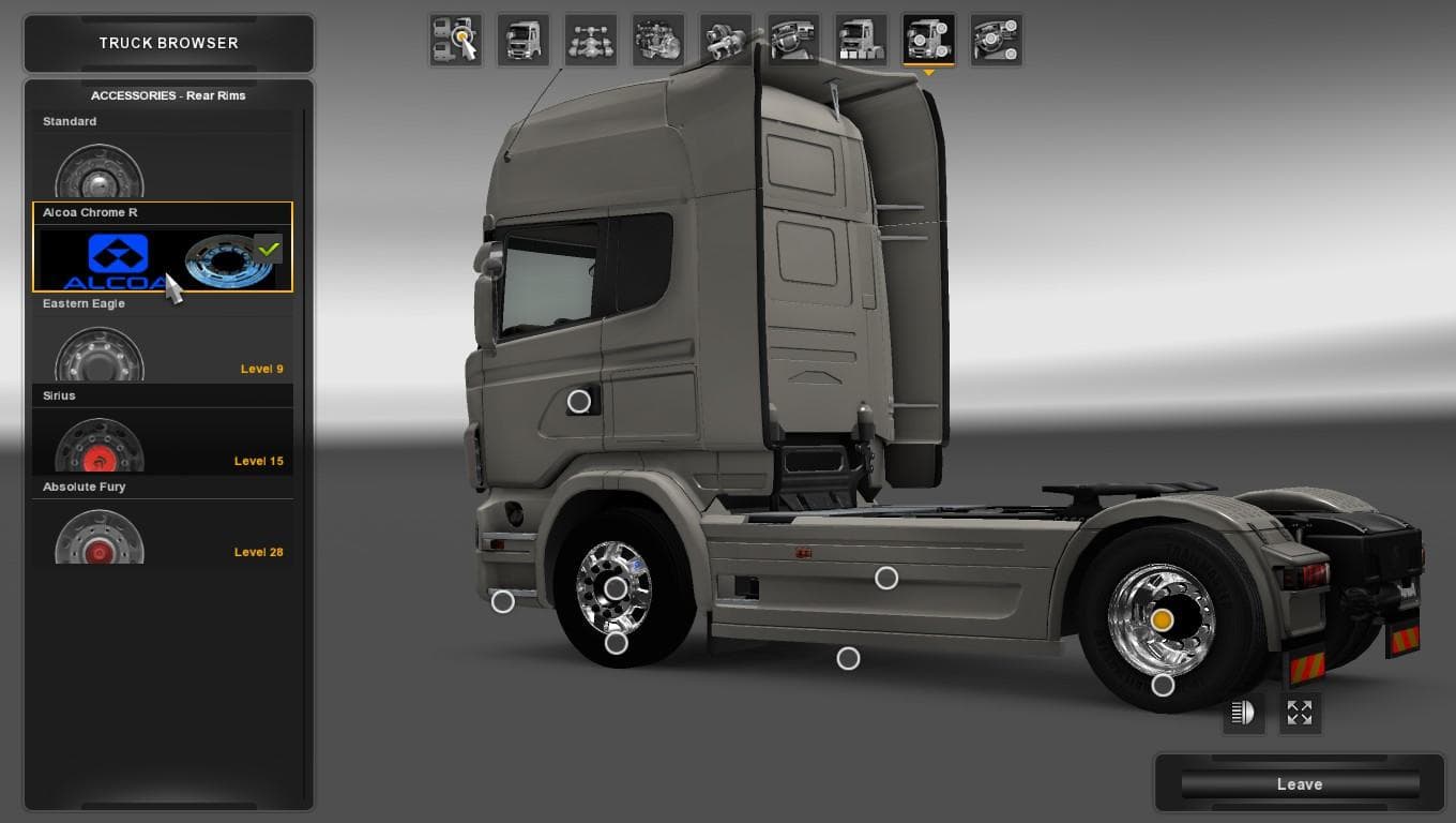 ALCOA RIMS - BASIC TIRES – Parts mod for Euro Truck Simulator 2