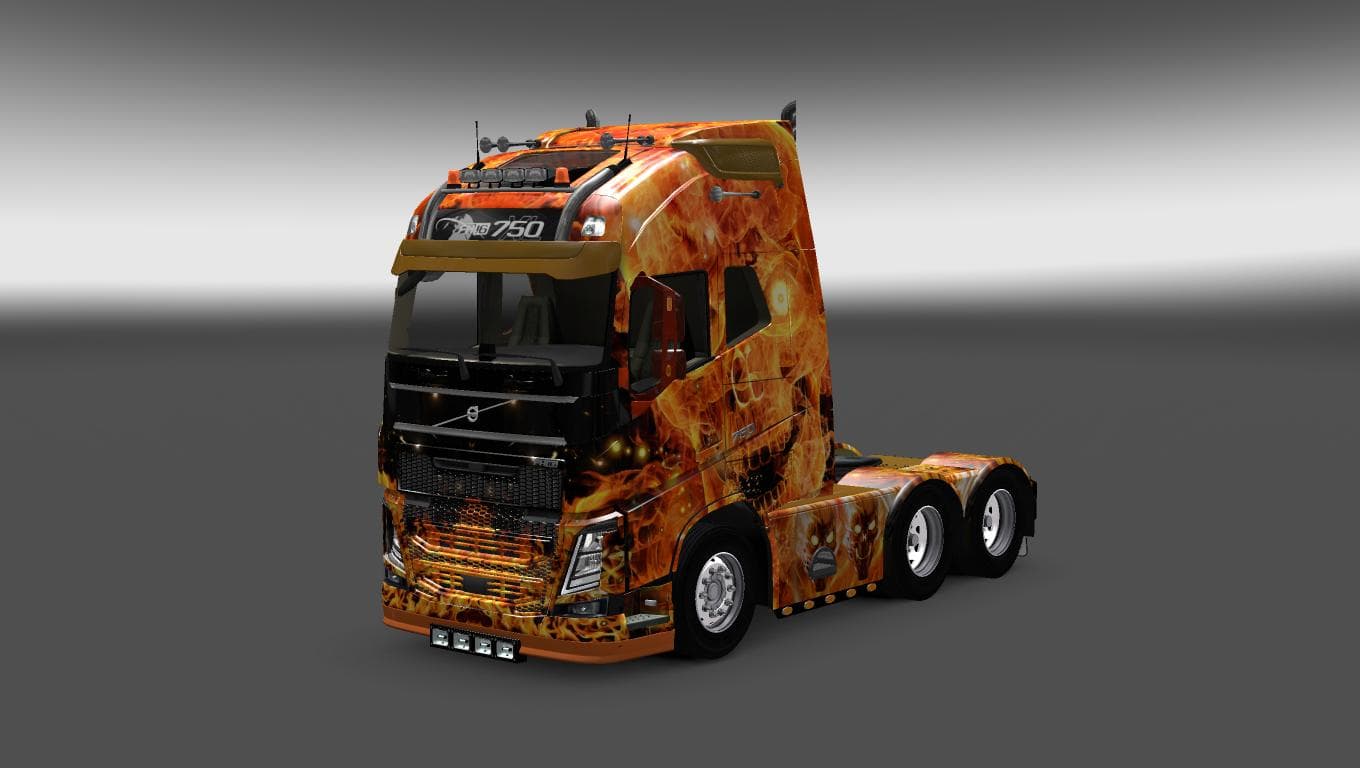 SKIN FIRE SKULL FOR ALL TRUCKS 1.22 – Skins mod for Euro Truck Simulator 2