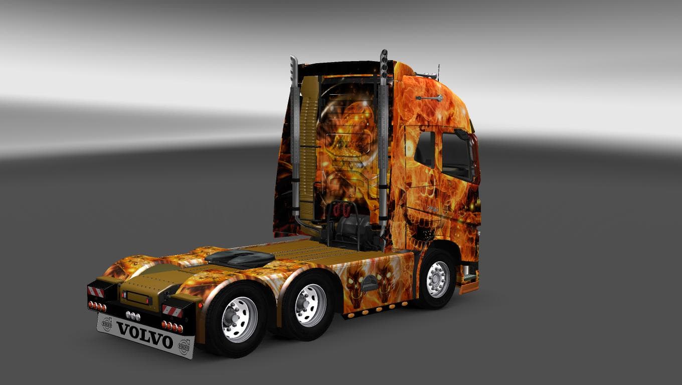 SKIN FIRE SKULL FOR ALL TRUCKS 1.22 - ETS2 mods download – skins screenshot 2