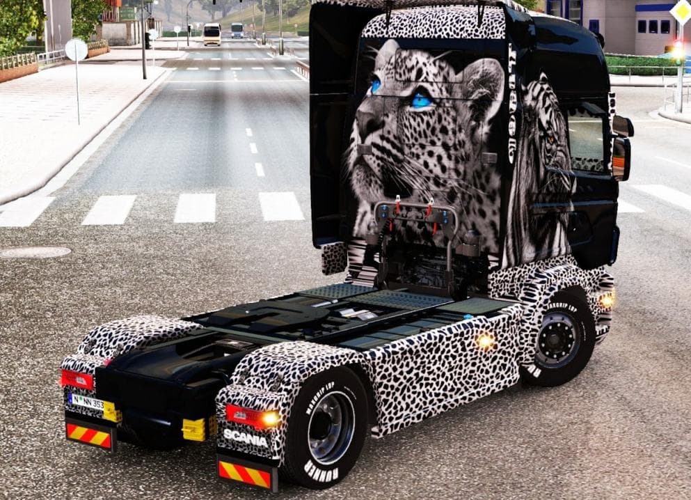 TIGER & LEOPARD SKIN FOR SCANIA RJL - ETS2 mods download – skins screenshot 2