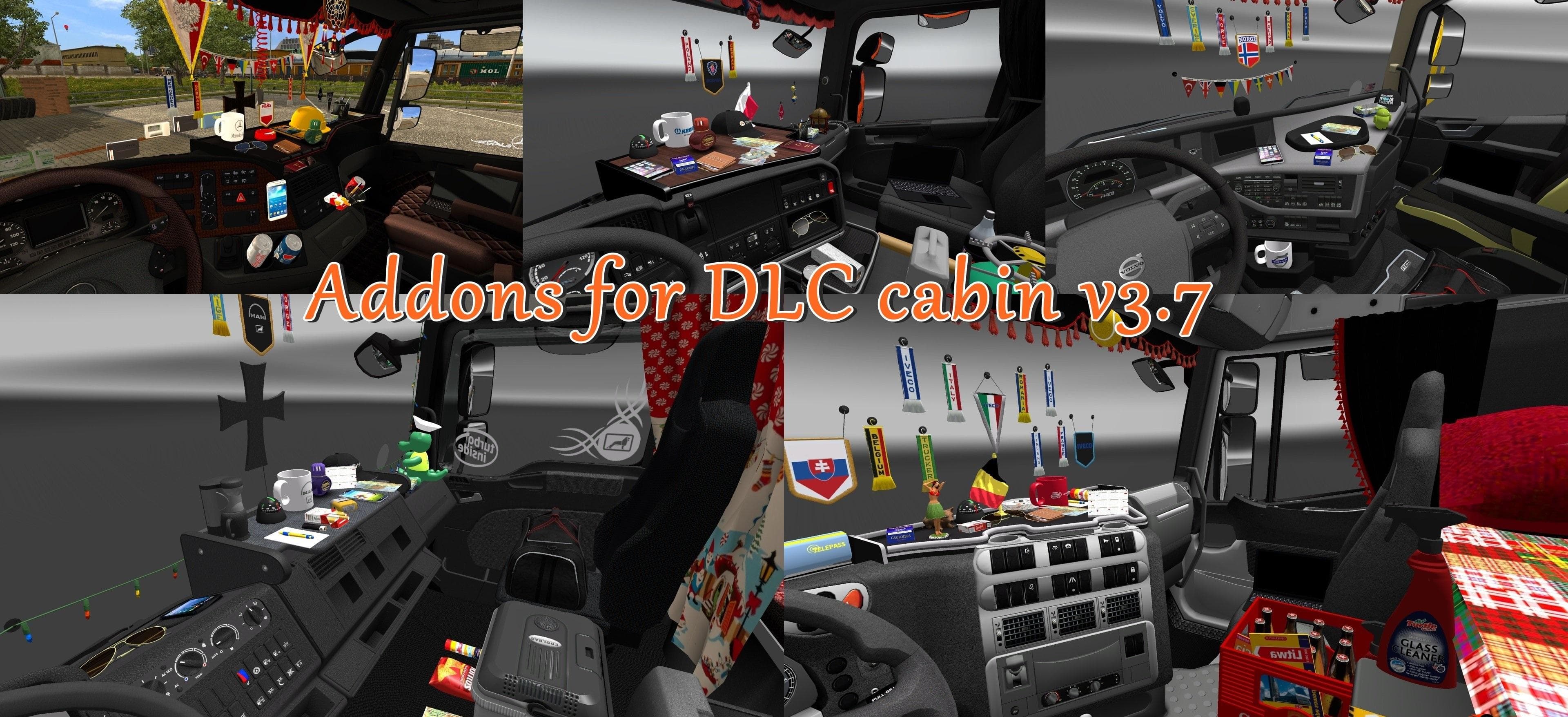 ADDONS FOR DLC CABIN V3.7 – Parts mod for Euro Truck Simulator 2