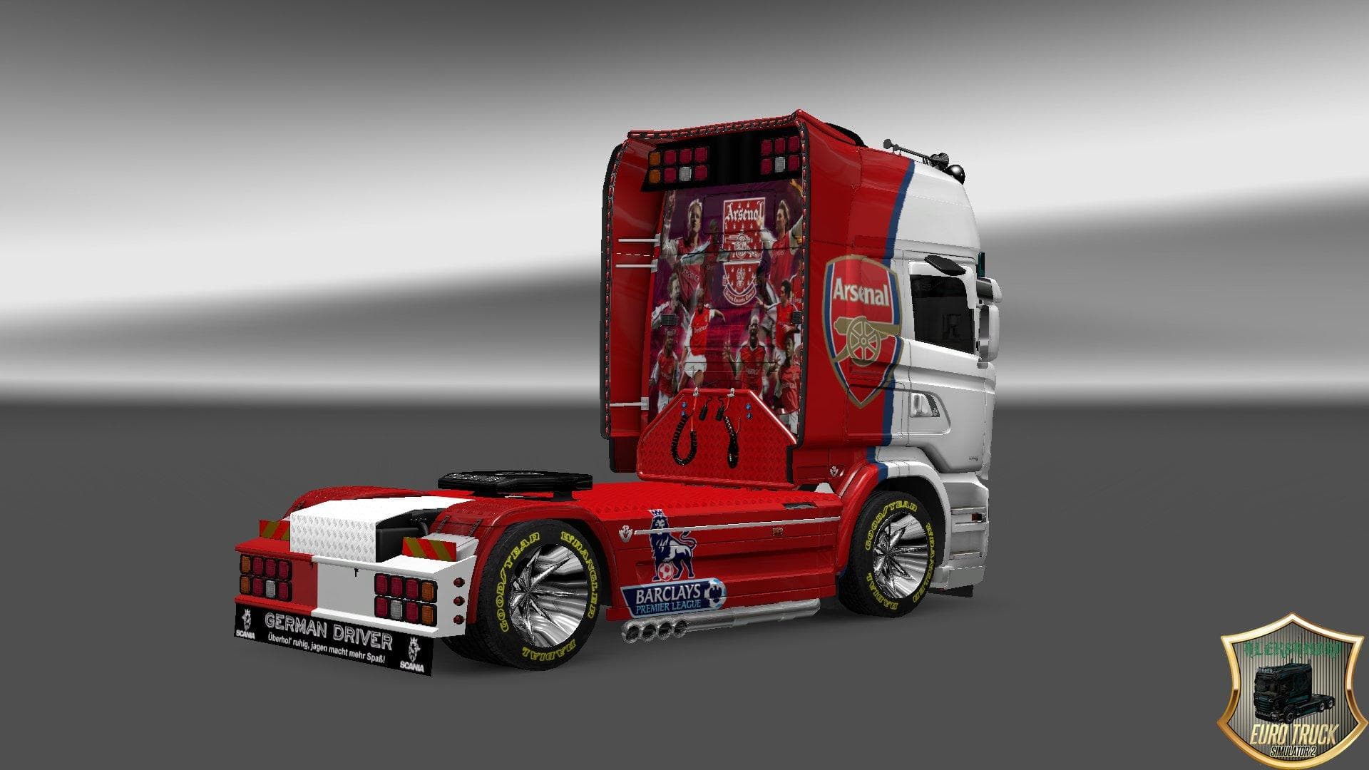 SCANIA STREAMLINE FC ARSENAL SKIN - ETS2 mods download – skins screenshot 2