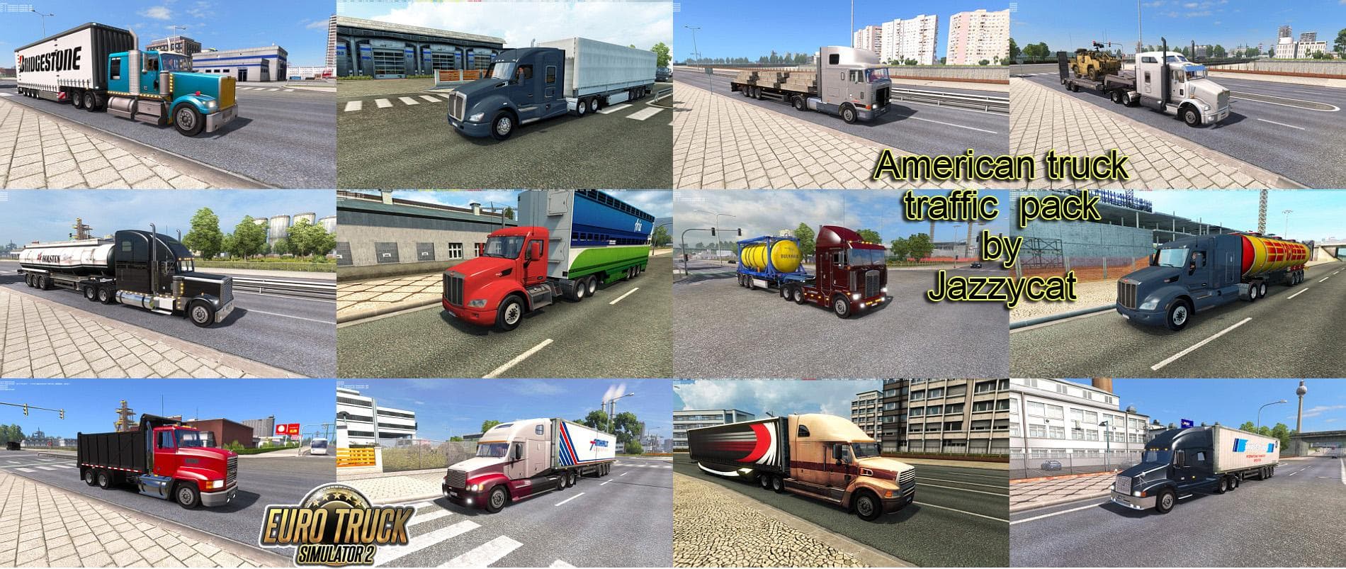 AMERICAN TRUCK TRAFFIC PACK BY JAZZYCAT V1.2 – Other mod for Euro Truck Simulator 2