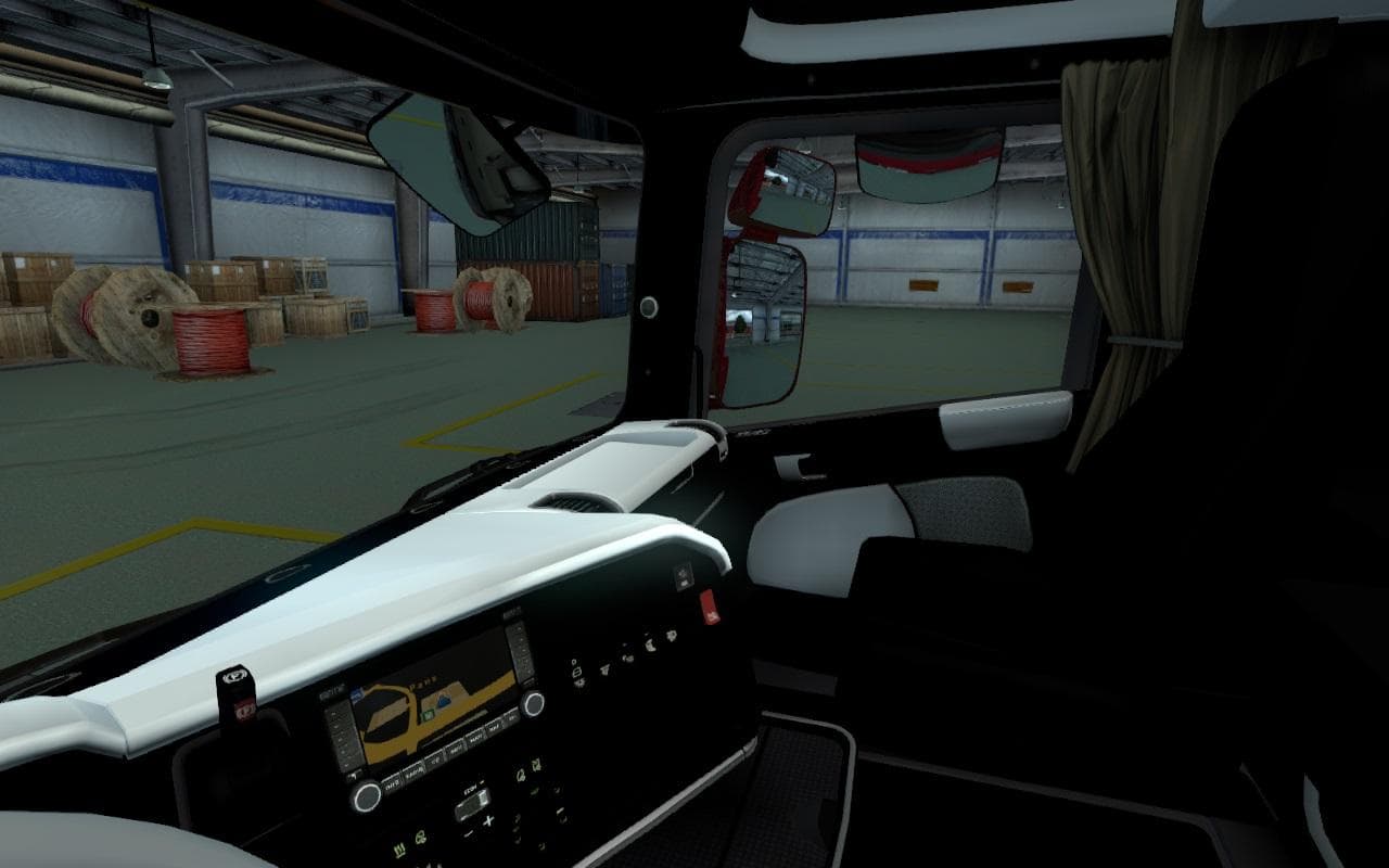 SCANIA R BLACK-WHITE INTERIOR 1.22.X - ETS2 mods download – other screenshot 2