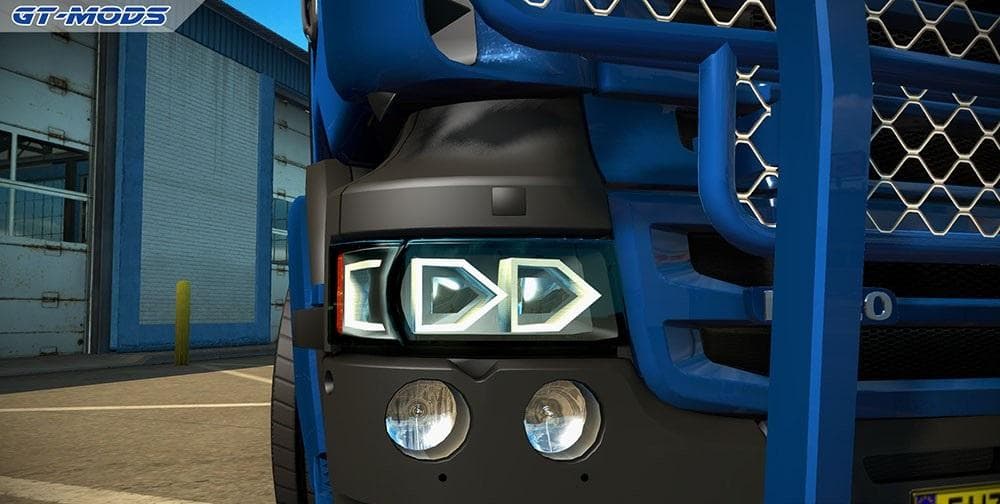 GTM CUSTOM HEADLIGHTS FOR SCANIA RJLS V1.1 – Parts mod for Euro Truck Simulator 2