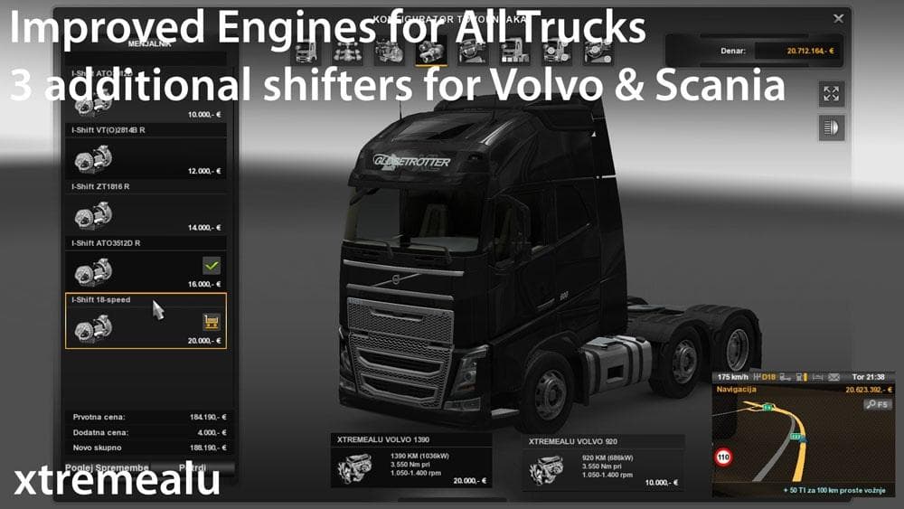 Tuning – Parts mod for Euro Truck Simulator 2