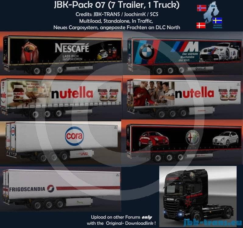 JBK Trailers Pack 07 – Trailers mod for Euro Truck Simulator 2
