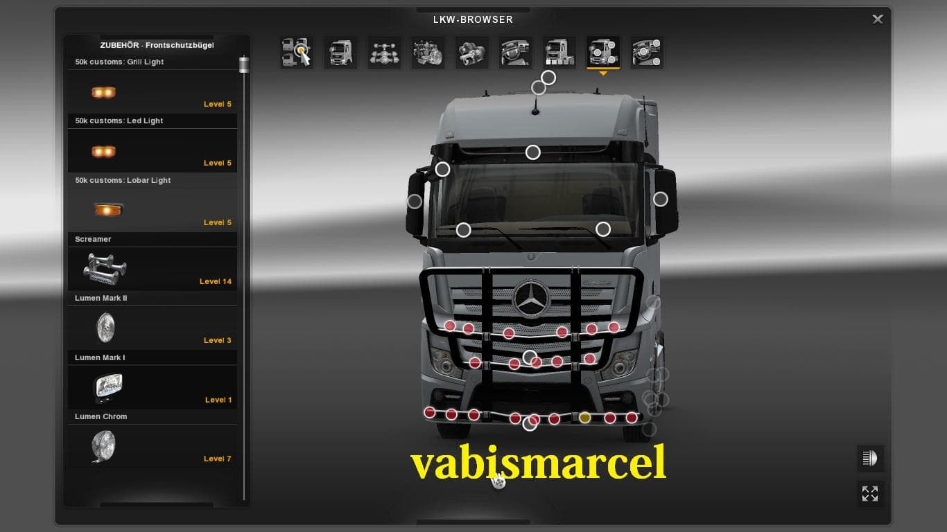 Mercedes Actros MP4 Bullbar – Parts mod for Euro Truck Simulator 2