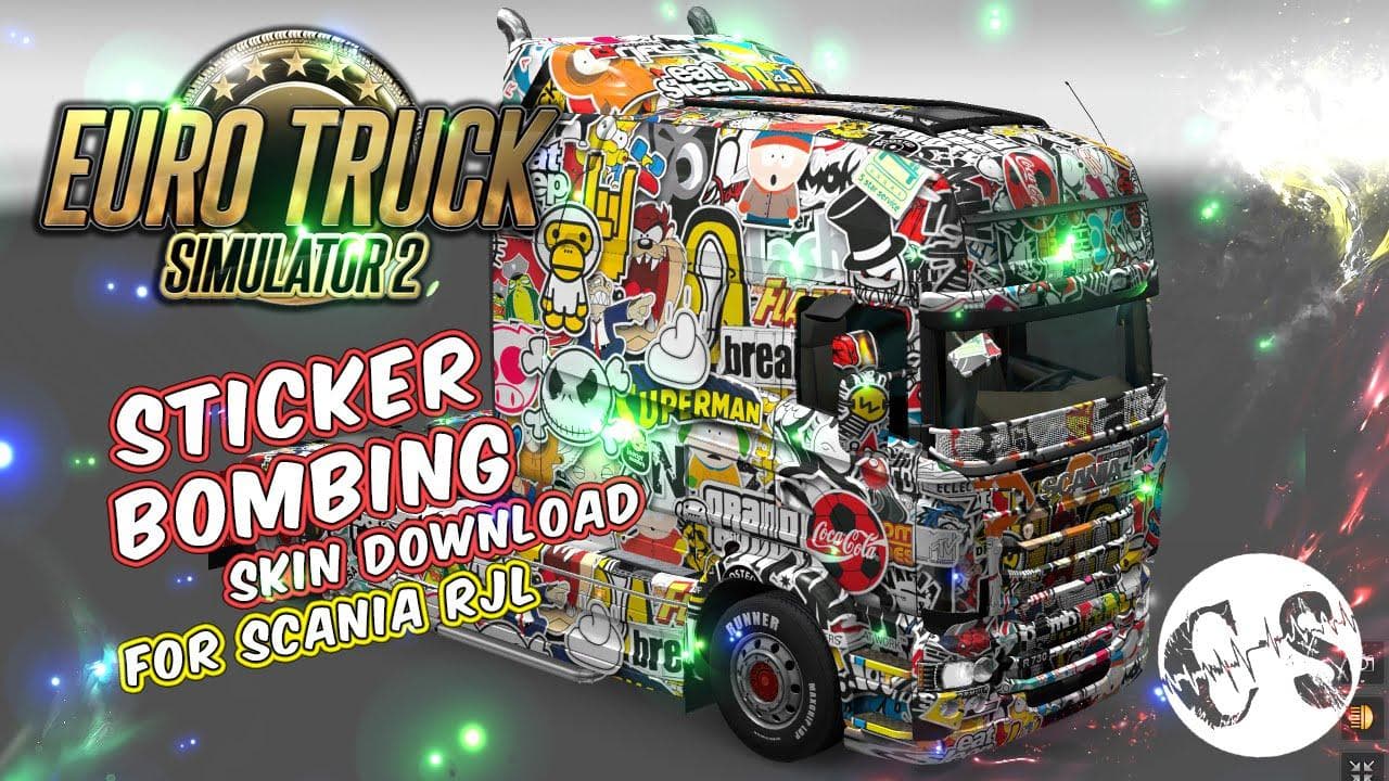 Skin Sticker Bombing for Scania RJL – Skins mod for Euro Truck Simulator 2