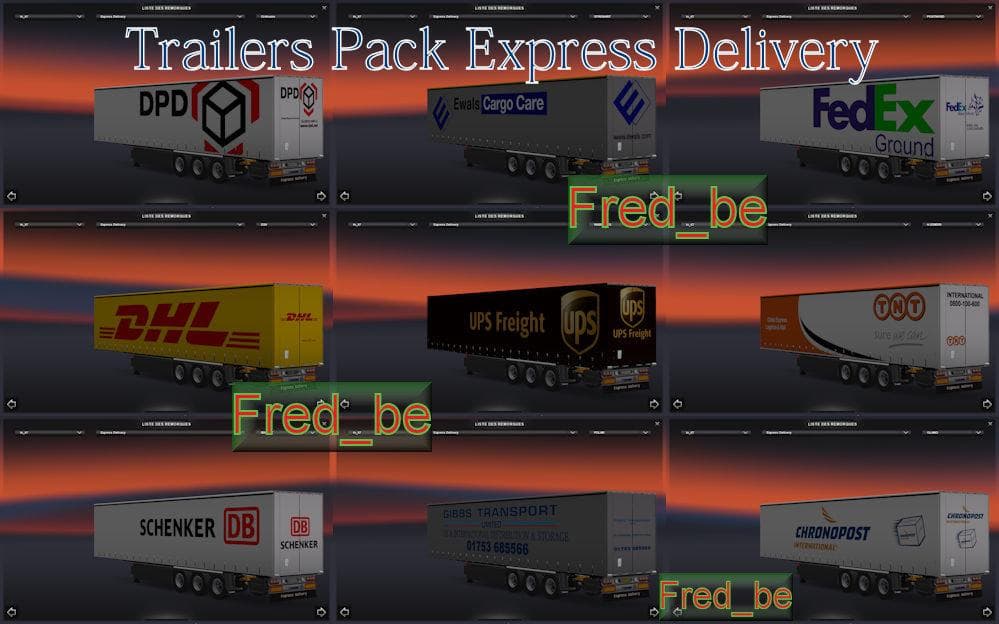 Trailers Pack Express Delivery 1.18.x – Trailers mod for Euro Truck Simulator 2