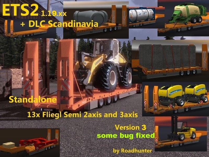 FLIEGL SEMI TRAILER 2 AXIS AND 3 AXIS – Trailers mod for Euro Truck Simulator 2