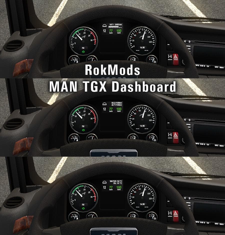 MAN TGX DASHBOARD – Parts mod for Euro Truck Simulator 2