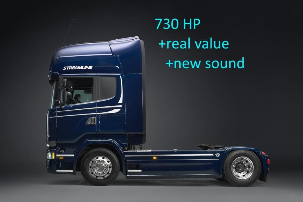 SCANIA R & S730 ENGINE FACTORY SETTINGS AND SOUND – Sounds mod for Euro Truck Simulator 2