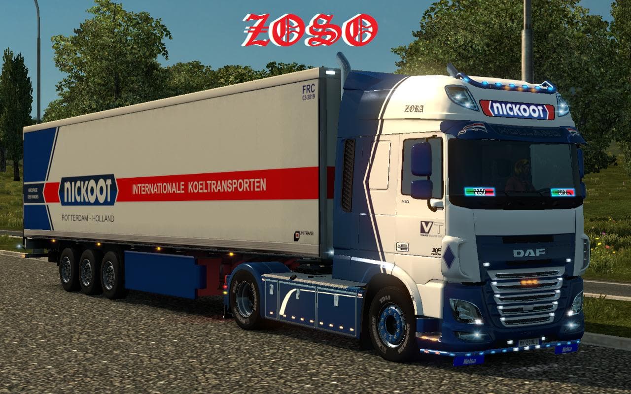 DAF XF EURO 6 (OHAHA) NICKOOT INTERNATIONALE KOELTRANSPORTEN SKIN screenshot 3