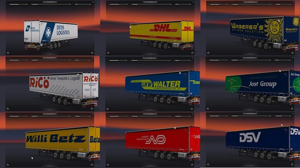 INTERNACIONAL TRAILERS SKIN PACK 2 – Skins mod for Euro Truck Simulator 2