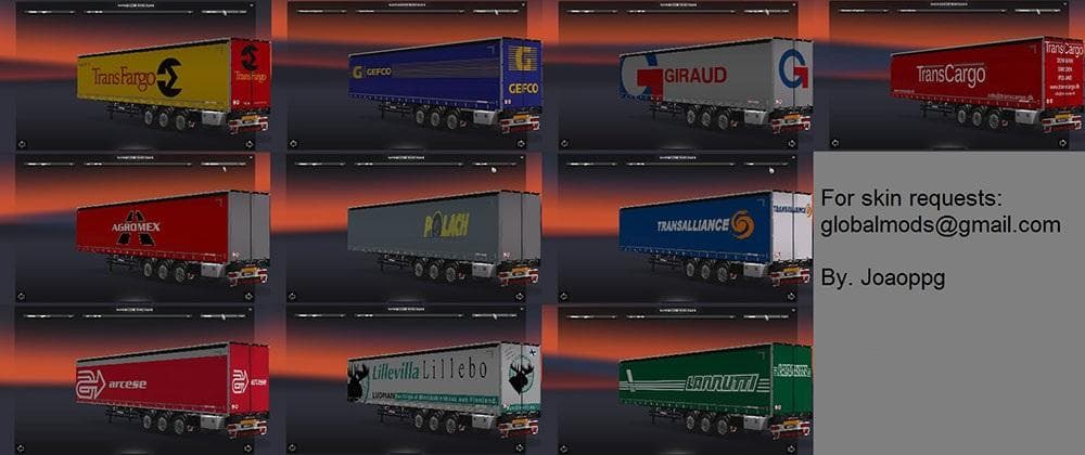 INTERNATIONAL TRAILERS SKIN PACK 3 – Skins mod for Euro Truck Simulator 2