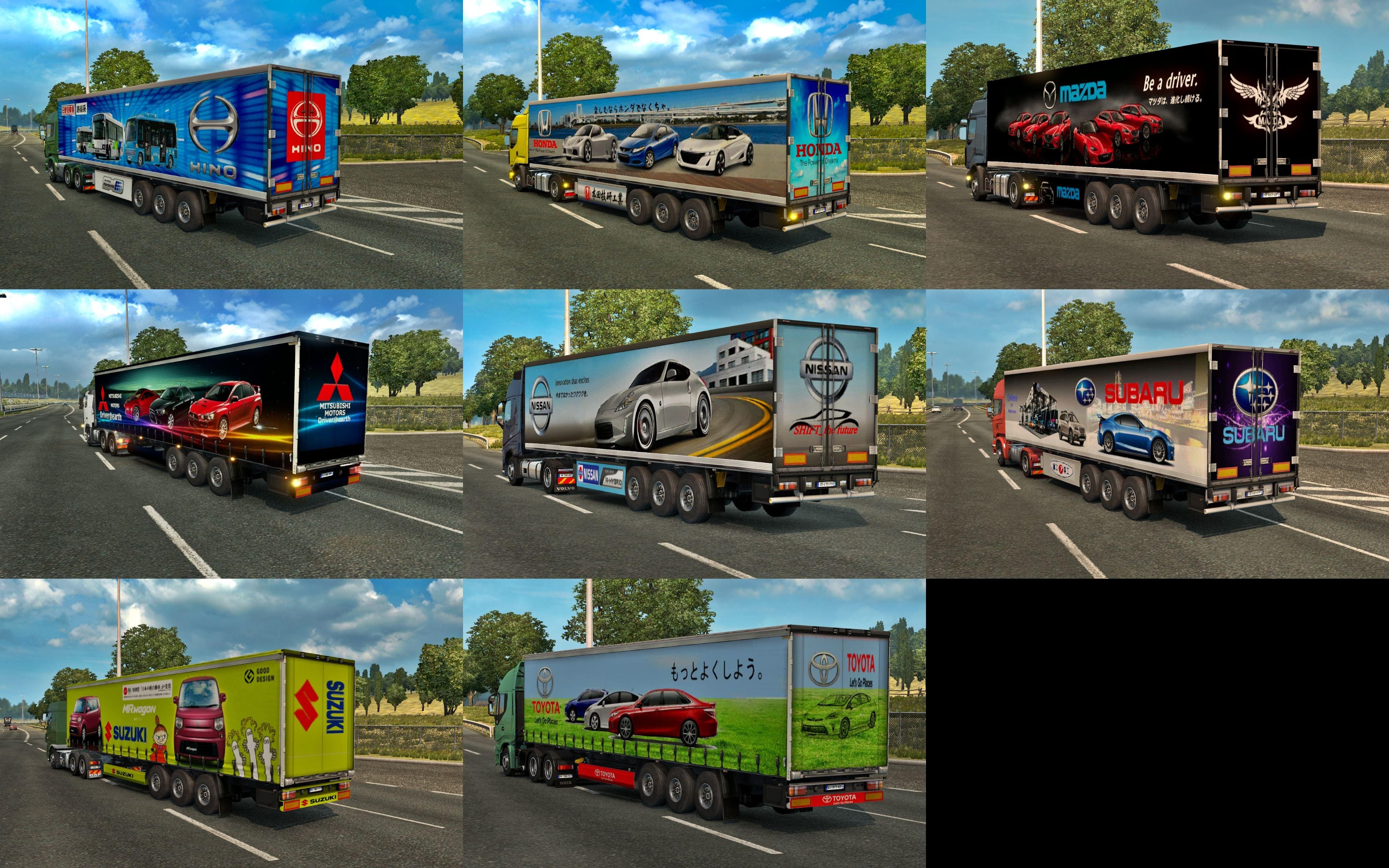 JAPAN CAR COMPANY TRAILER PACK – Trailers mod for Euro Truck Simulator 2