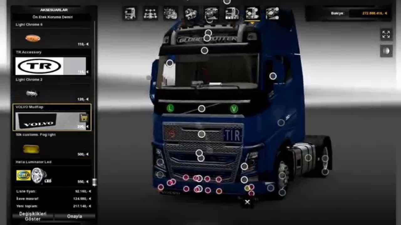 NEW VOLVO FH16 ACCESSORIES + INTERIOR – Parts mod for Euro Truck Simulator 2