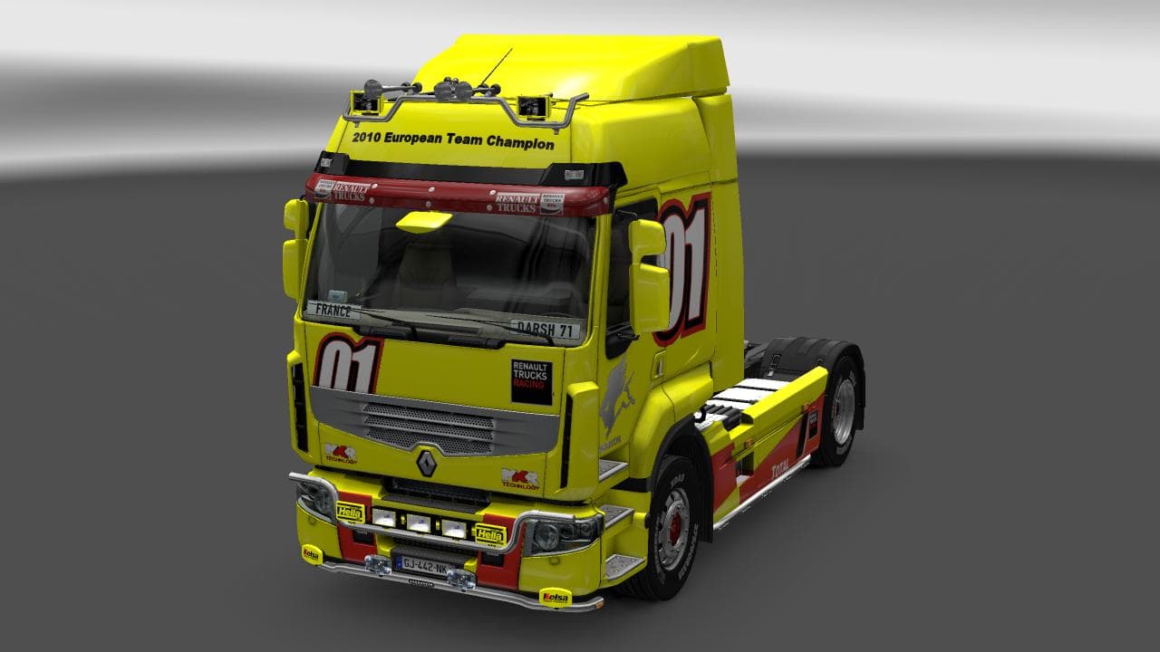 RENAULT PREMIUM RACING YELLOW SKIN – Skins mod for Euro Truck Simulator 2