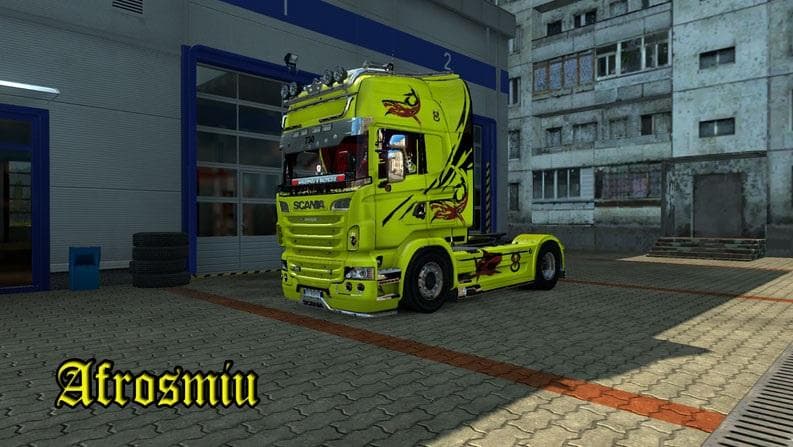 SCANIA YELLOW SHARK SKIN – Skins mod for Euro Truck Simulator 2