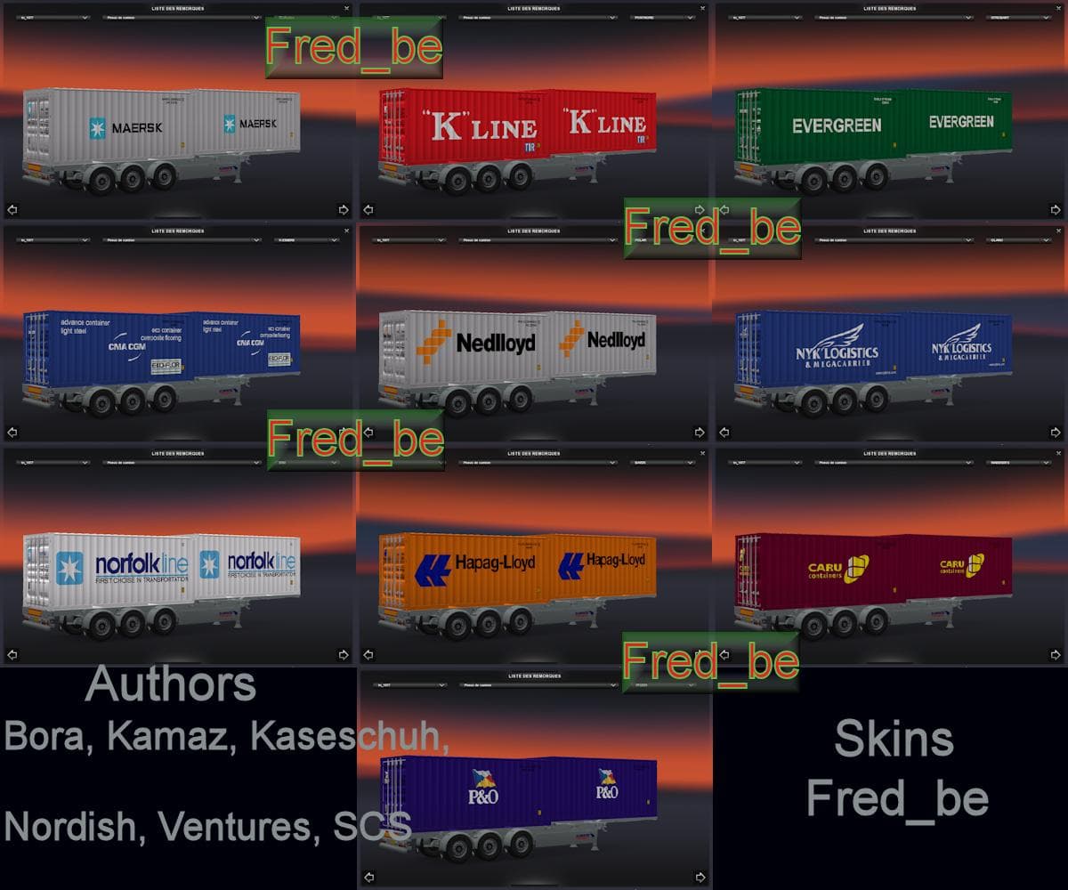 TRAILER PACK CONTAINER 20FT X2 – Trailers mod for Euro Truck Simulator 2