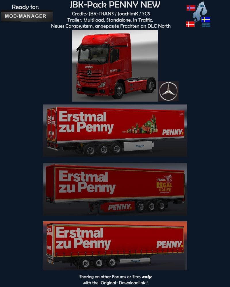 JBK PACK NEW PENNY – Trailers mod for Euro Truck Simulator 2