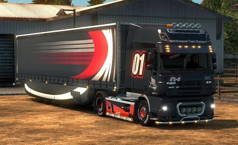 RENAULT PREMIUM PAINTJOB FOR DAF 105 (AND 750 HP) (SP/MP) – Skins mod for Euro Truck Simulator 2