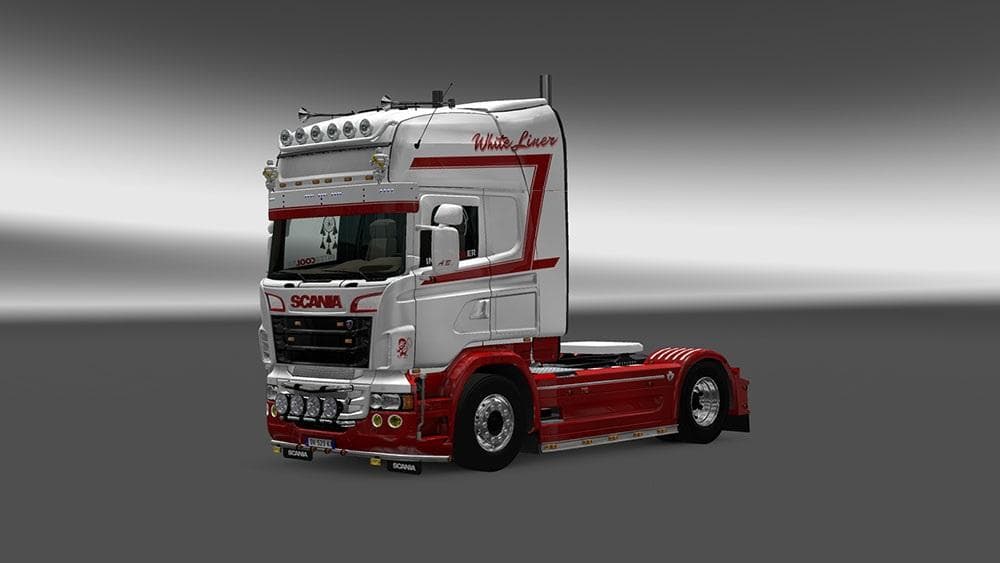 SCANIA RJL WHITE LINER SKIN – Skins mod for Euro Truck Simulator 2