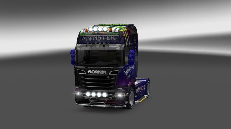 SCANIA STREAMLINE MONSTER ENERGY DRINK .X – Skins mod for Euro Truck Simulator 2