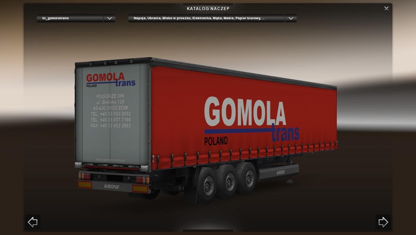SEMITRAILER KRONE GOMOLA TRANS 1.20.1 screenshot 3