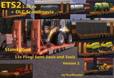 13X FLIEGL SEMI TRAILER 2AXIS AND 3AXIS V2 – Trailers mod for Euro Truck Simulator 2
