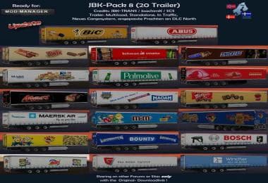 JBK – TRAILERS PACK 8 (20 TRAILERS) – Trailers mod for Euro Truck Simulator 2
