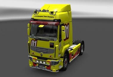 RENAULT PREMIUM RACING YELLOW SKIN – Skins mod for Euro Truck Simulator 2