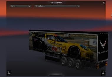 DC-C6 VETTE RACING TRAILER SKIN V1 – Skins mod for Euro Truck Simulator 2