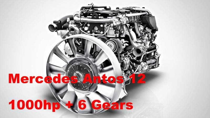MERCEDES ANTOS 12 1000 HP + 6 GEARS – Parts mod for Euro Truck Simulator 2